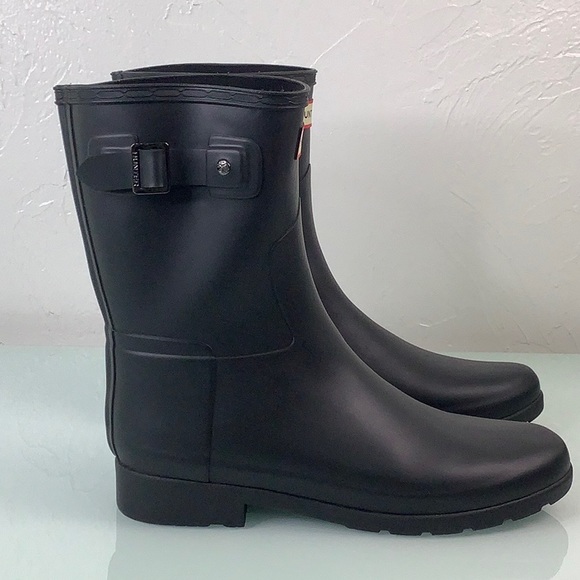 Hunter Original Refined Short Rain boots black size 9 EUC - Picture 3 of 16